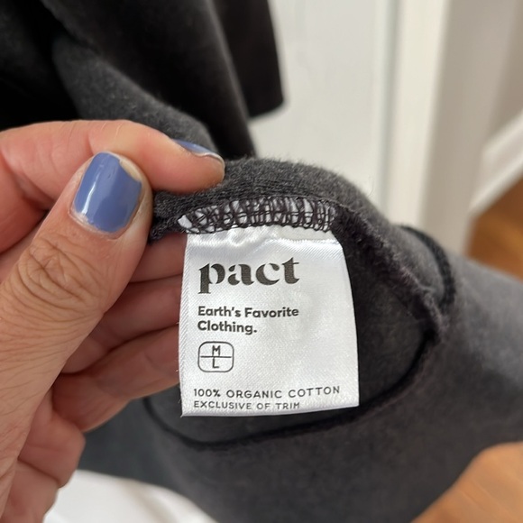 PACT Airplane Cardigan Organic Cotton in Charcoal Heather Gray Grey size M/L - Picture 4 of 4